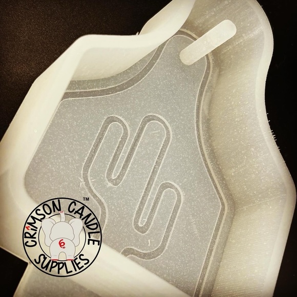 Neon Cactus Cow Tag Silicone Mold 4” T x 3” W x 1” D - Picture 2 of 2